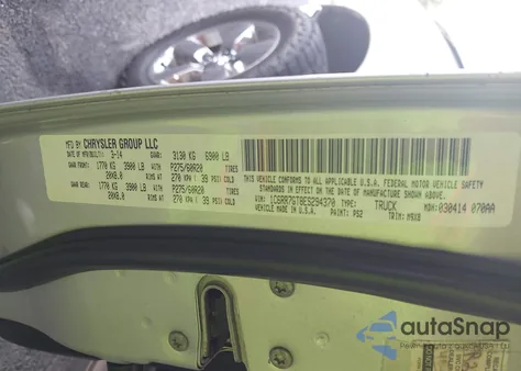 2014 Ram 1500 Big Horn from USA, damaged, VIN 1C6RR7GT8ES294370